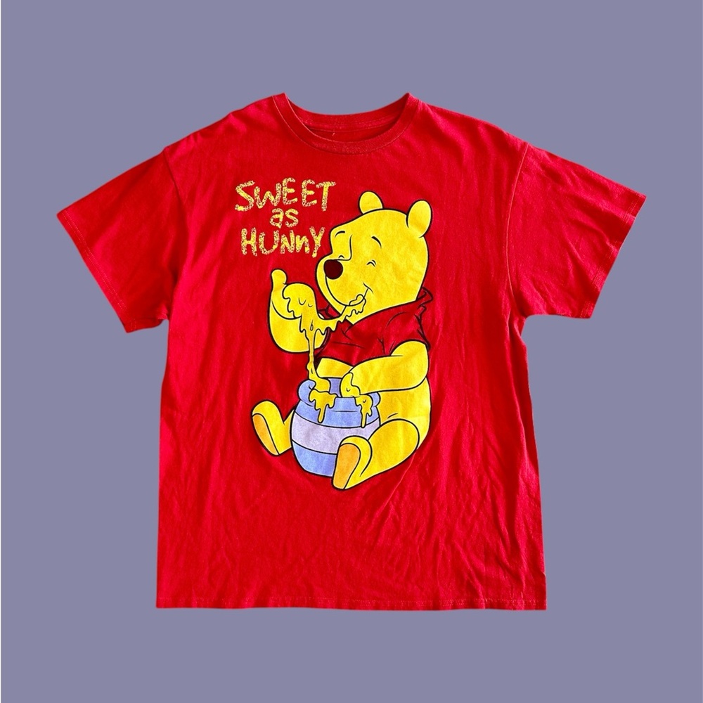Winnie The Pooh “Sweet As Hunny” Disney Red T-Shirt Adult XL Graphic Tee‎